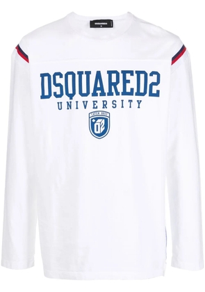 DSQUARED2 University-print long-sleeve T-shirt - White