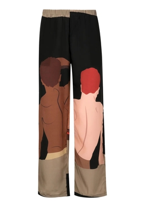 Amir Slama graphic-print silk shirt - Black