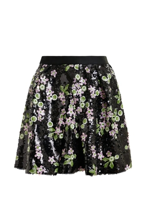 Essentiel Antwerp sequin floral skirt - Black
