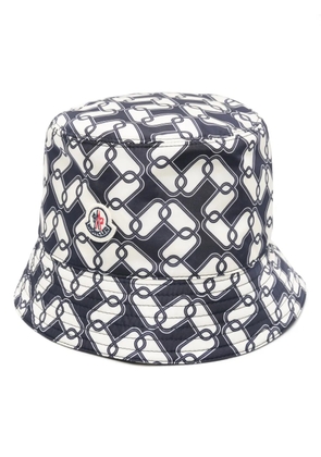 Moncler chain-print bucket hat - Blue