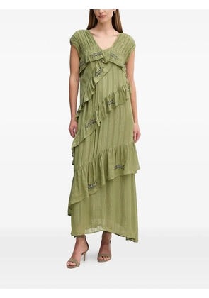 Hoss Intropia ruffled embellished midi dress - Green