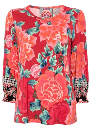 Johnny Was all-over floral print T-shirt - Red