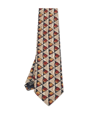 Ermenegildo Zegna Vintage floral geometric-pattern tie - Neutrals