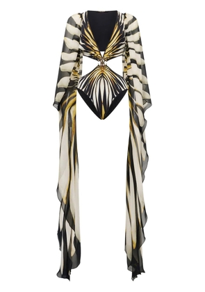 Roberto Cavalli Ray of Gold cut-out swimsuit