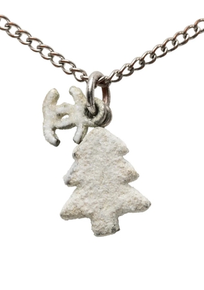 CHANEL Pre-Owned 2003 Silver Plated CC Christmas Tree Pendant Necklace costume necklace