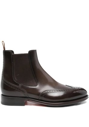 Santoni leather Chelsea boots - Brown