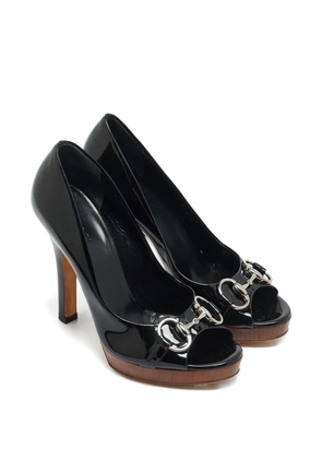 Gucci Pre-Owned open-toe leather pumps - Black