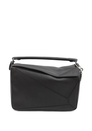LOEWE large Puzzle Edge calfskin leather tote bag - Black