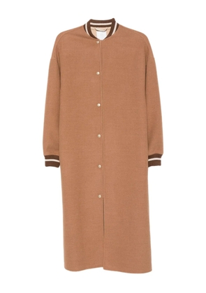 Eleventy ribbed-cuff wool coat - Brown