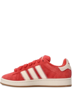 adidas suede leather three-stripe sneakers - Red