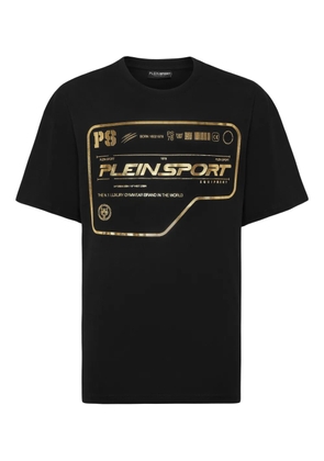Plein Sport gold-logo cotton T-shirt - Black