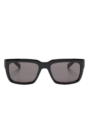 Saint Laurent Eyewear logo-print rectangle-frame sunglasses - Black