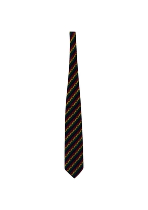 Moschino Pre-Owned striped-pattern silk tie - Blue
