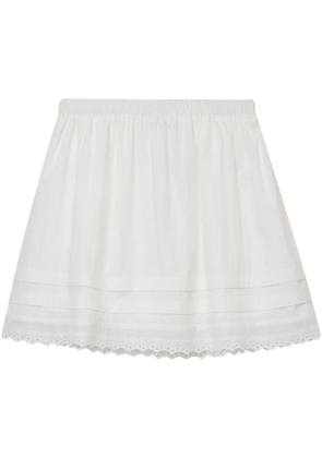 b+ab embroidery mini skirt - White
