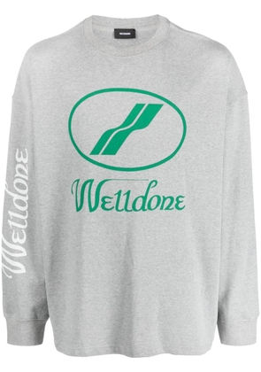 We11done logo-print cotton jersey - Grey