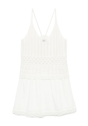 b+ab Crochet top skirt set - White