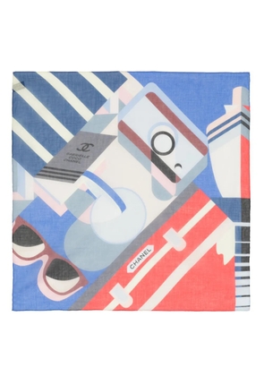 CHANEL Pre-Owned geometric-print cotton scarf - Multicolour