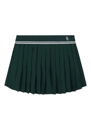 Sporty & Rich pleated logo-embroidery mini skirt - Green