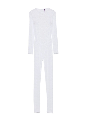 Maison Close Flashback long-sleeve backless jumpsuit - White