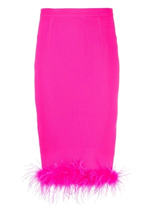 STYLAND feather-trim wool pencil skirt - Pink