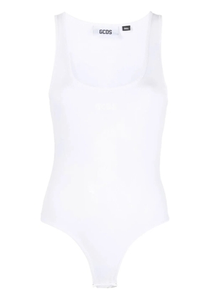 GCDS logo-print sleeveless bodysuit - White