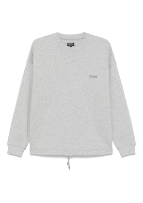 Zegna logo-embroidered sweatshirt - Grey