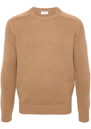 Saint Laurent crew neck fine-knit jumper - Neutrals