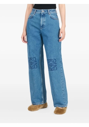LOEWE anagram embroidered jeans - Blue