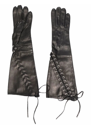 Manokhi lace eyelet gloves - Black