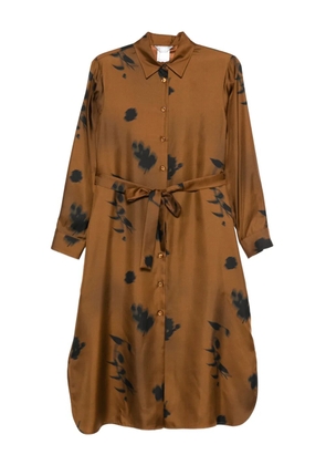 Max Mara floral-print silk dress - Brown