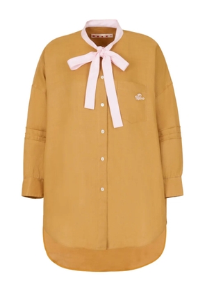 Marni embroidered-logo pocket shirt - Yellow