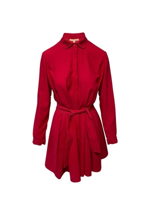 Maje belted long-sleeve dress - Red
