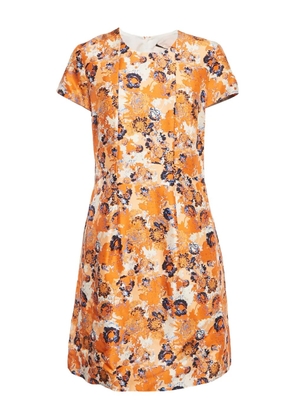 BOSS floral-pattern silk dress - Orange