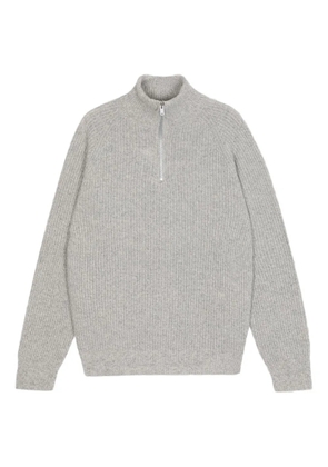 John Smedley ribbed zip-neck sweater - Grey