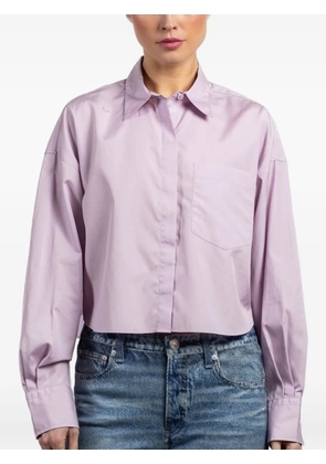 rag & bone patch-pocket cropped shirt - Purple