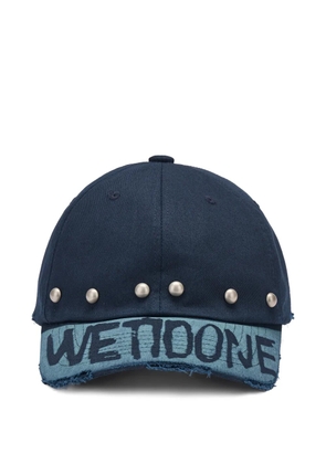 We11done studded distressed baseball cap - Black