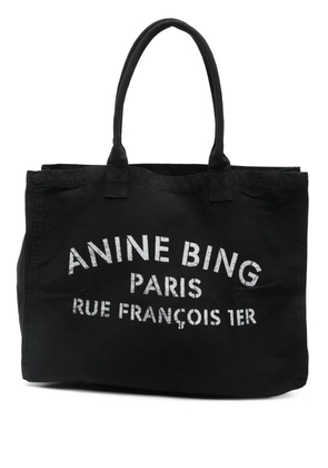ANINE BING canvas logo tote bag - Black