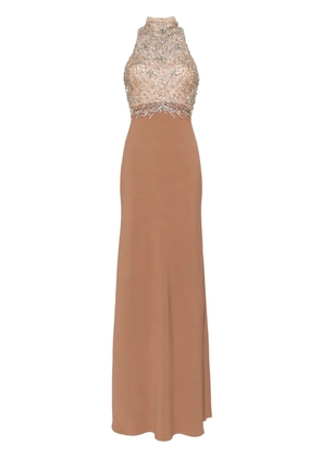 Jenny Packham Orion crystal-embellished gown - Brown