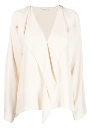 By Malene Birger layered-details flared blouse - Neutrals