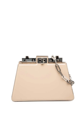 Fendi Pre-Owned 2000-2025 Small Leather Peekaboo Cut Chain shoulder bag - Brown