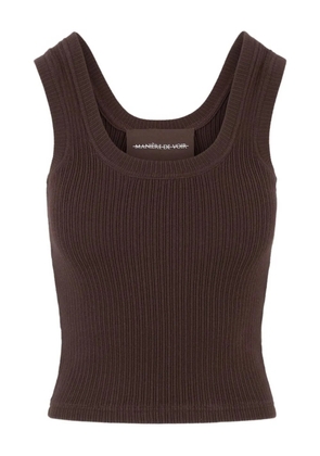 Manière De Voir Liane ribbed scoop-neck tank top - Brown