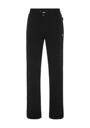 Philipp Plein logo-tape fleece track pants - Black