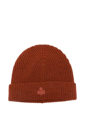 MARANT ribbed logo beanie - Brown