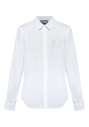 Versace Jeans Couture logo-embroidered cotton shirt - White