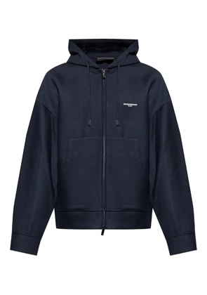 Emporio Armani logo-print zip-up hoodie - Blue