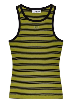 GANNI striped tank top - Green