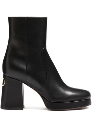 Valentino Garavani 90mm Fawcette V-logo platform boots - Black