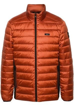 Calvin Klein logo-patch padded jacket - Brown