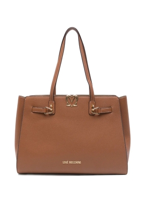 Love Moschino buckle logo tote bag - Brown