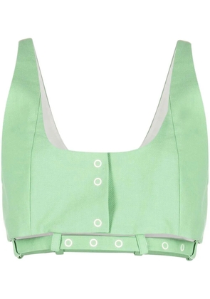GANNI Suiting crop top - Green